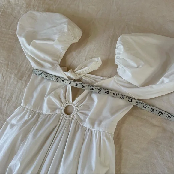 Abercrombie & Fitch White Puff Sleeve ORing Dress Size Medium - Picture 10 of 12